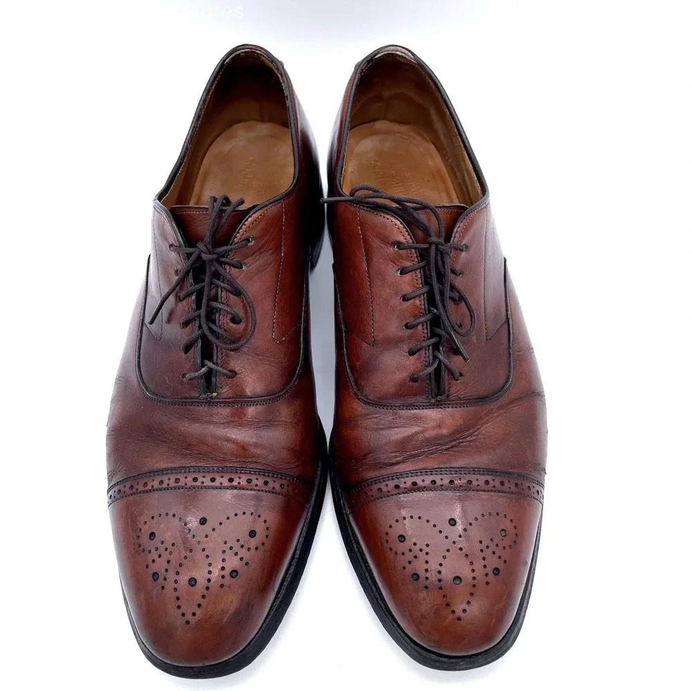 Johnston & Murphy Aristocraft Brown Leather Cap Toe Oxfords Men's Dress Shoes